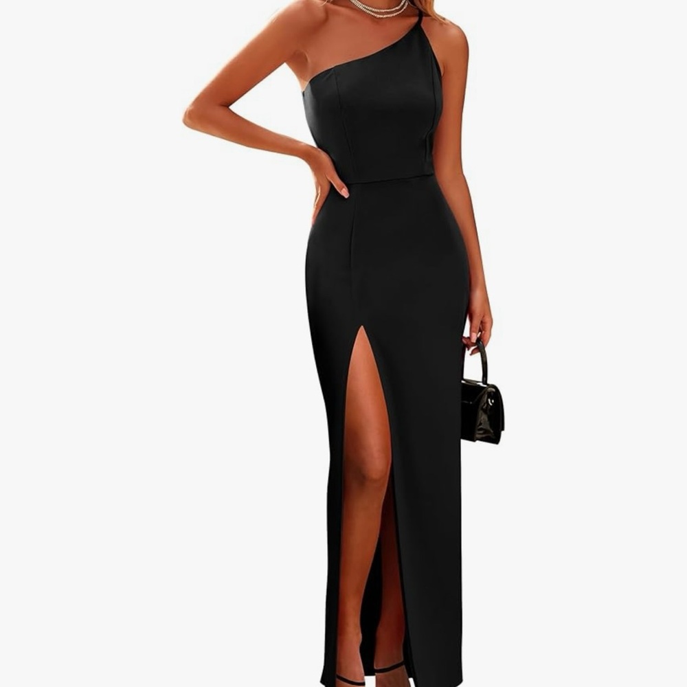 Elegant Black One-Shoulder Dress